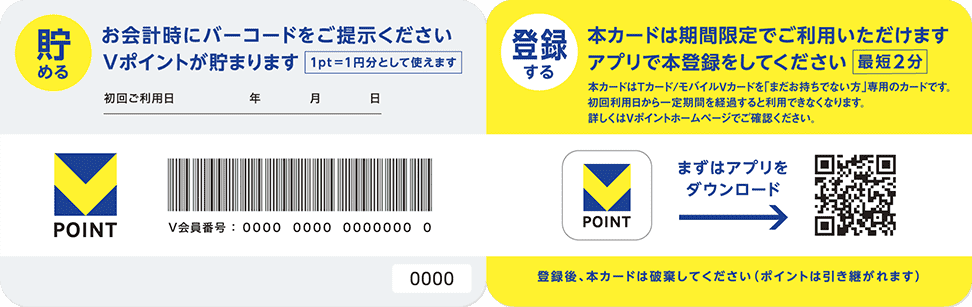 仮カード中面
